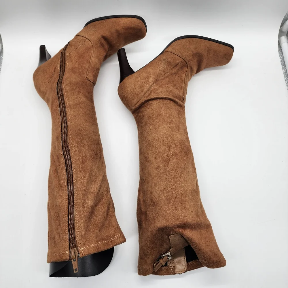 Etienne Aigner Historia Square Toe Heeled Sock‎ Boots Size 6 - Picture 4 of 14